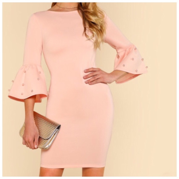 🛍 Stretch Pearl Sleeve Dress - Picture 2 of 6